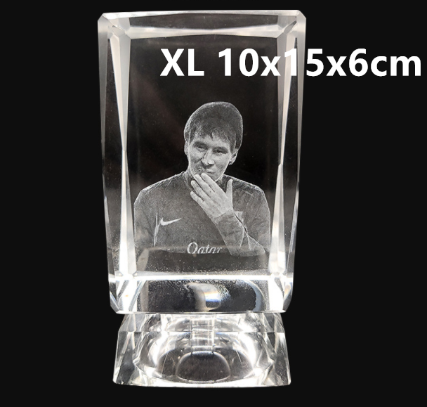 3D Laser Square Crystal Photo Frame With Love Custom Glass Cube